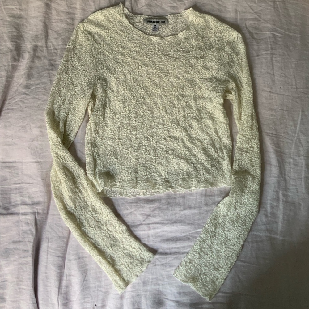 Sheer lace long sleeve top